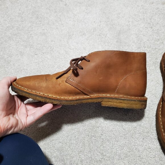 J. CREW 1990 MacAlister Chukka Desert Boots Smooth Leather Brown Unisex M7.5 W9 - Picture 3 of 10
